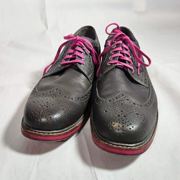 Cole Haan Wingtip Oxfords Gray and Pink Shoes Men\'s Size 10.5 Loafers C11078 main image 10